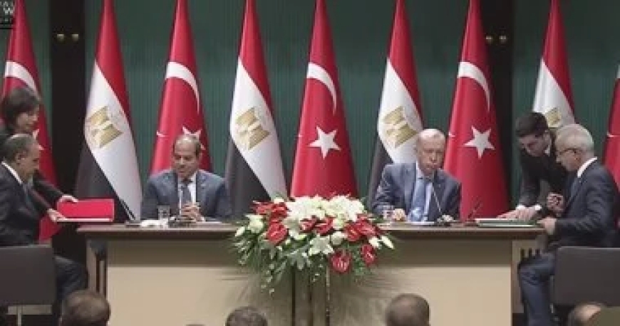 أردوغان خلال مؤتمر صحفى مع الرئيس المصري: نرفض اتهامات نتنياهو لمصر