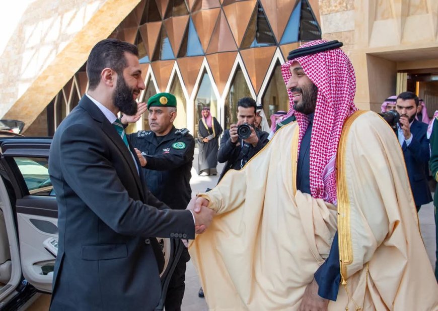 ولي العهد السعودي الأمير محمد بن سلمان يستقبل الشرع في الرياض