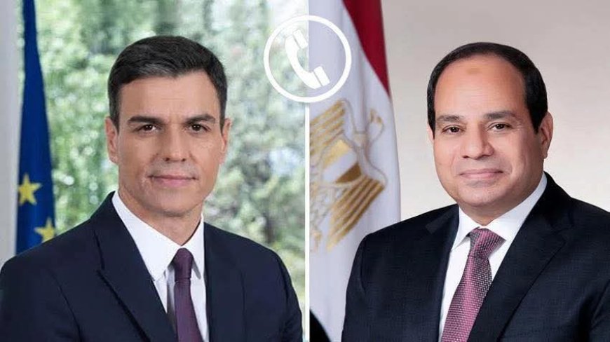 السيسي وسانشيز يؤكدان رفض العدوان على غزة ويدعوان لتوسيع الاعتراف بالدولة الفلسطينية
