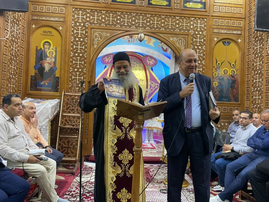 رئيس مجلس أمناء رسالة السلام يلقي كلمة المفكر علي الشرفاء الحمادي في كنيسة مارجرجس بالقاهرة ويتحدث عن كتاب الإسلام يشهد بصحة العقيدة المسيحية الشهير