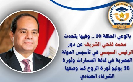 شاهد ..الحلقة العاشرة من "بالوعي"  محمد فتحي الشريف يكشف كواليس "السيسي مر من هنا" ويوثق محطات بناء الدولة بالأرقام على "صوت العرب"