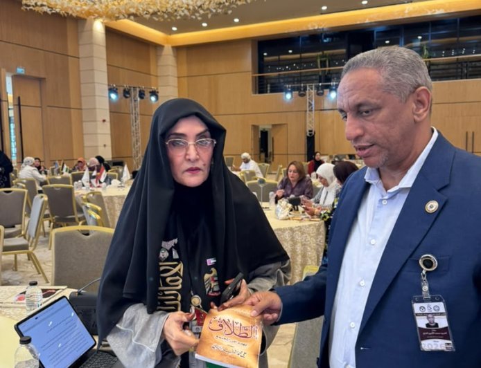 وفد مؤسسة رسالة السلام العالمية يلتقي صبيحة حسن خطاب على هامش المؤتمر الدولي العاشر لفرسان وفارسات رسالة السلام